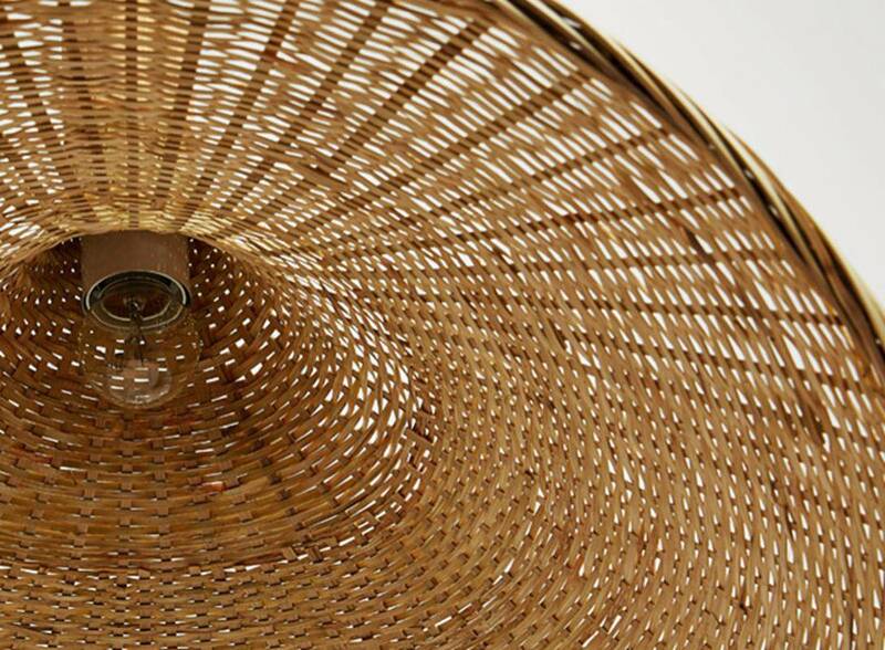 Lampada di bambù intrecciata a mano cinese, moderno, ristorante, hotel, famiglia, soggiorno, soffitta, retrò, cappello di paglia personalizzato, lampada decorativa