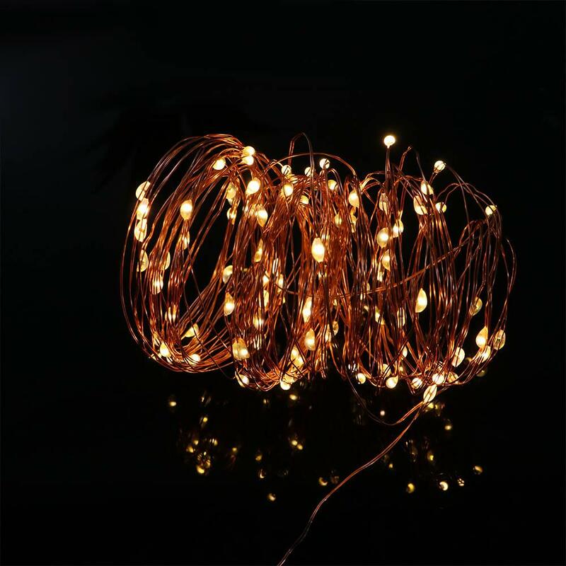 USB Copper Wire Lamp para o Natal, String estrelado, Decoração para casa, Casamento, Fairy Lights