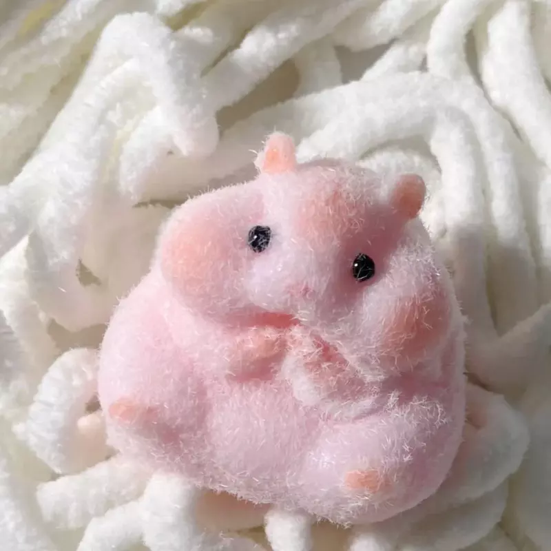 Handmade Silicone Fuzzy Hamster Brinquedo, Hamster Tabby, Mochi Brinquedo, Liberação do Estresse, Mão Relaxar, Presente Bonito, Taba