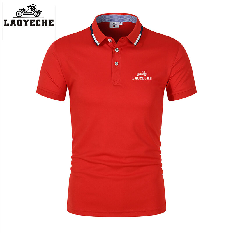 Laoyeche-Polo bordado para hombre, camisa transpirable de primavera y verano, con solapa de alta calidad, para ocio y negocios, novedad