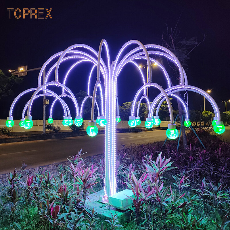 High quality outdoor waterproof Christmas holiday decoration fountain flower tree landscape lamp decor ornament led motif light