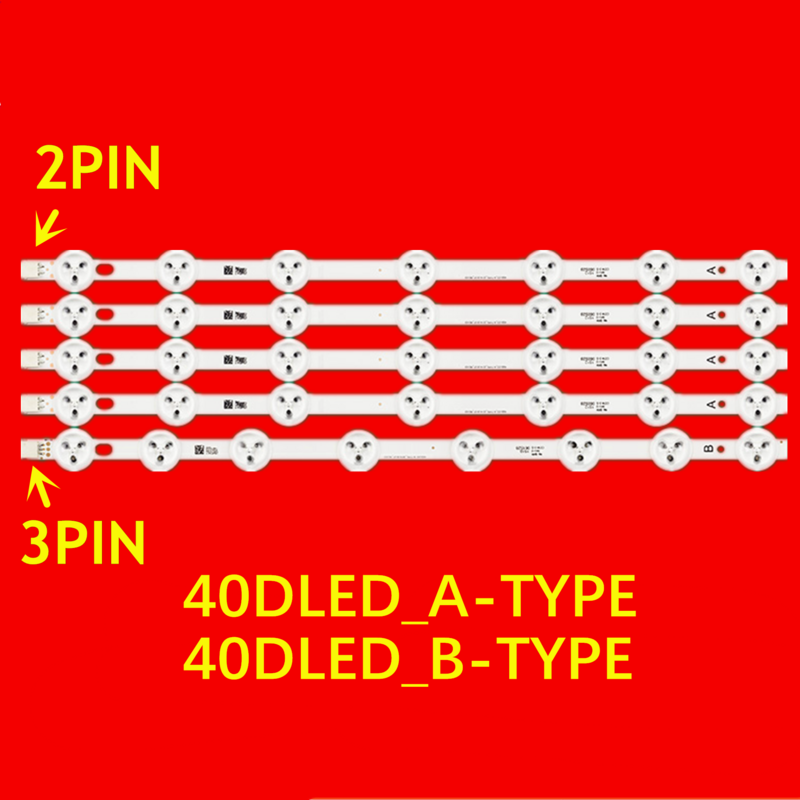 LED Backlight Strip for 40FDB7555/10 FL40211SMART D40F272A3 40L1533DG 40S3633DG 40HFL2829 VES400UNDS-2D-N02 40DLED_A-TYPE B-TYPE