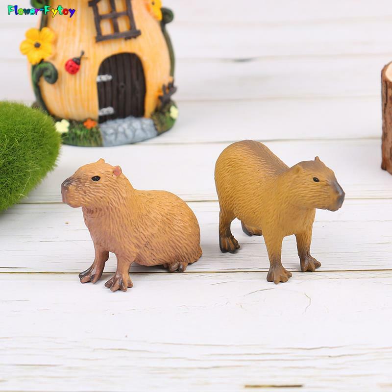 سيمي Capybara مجسم حركة للأطفال ، نماذج حيوانات برية لطيفة ، مجموعة ألعاب ، هدية
