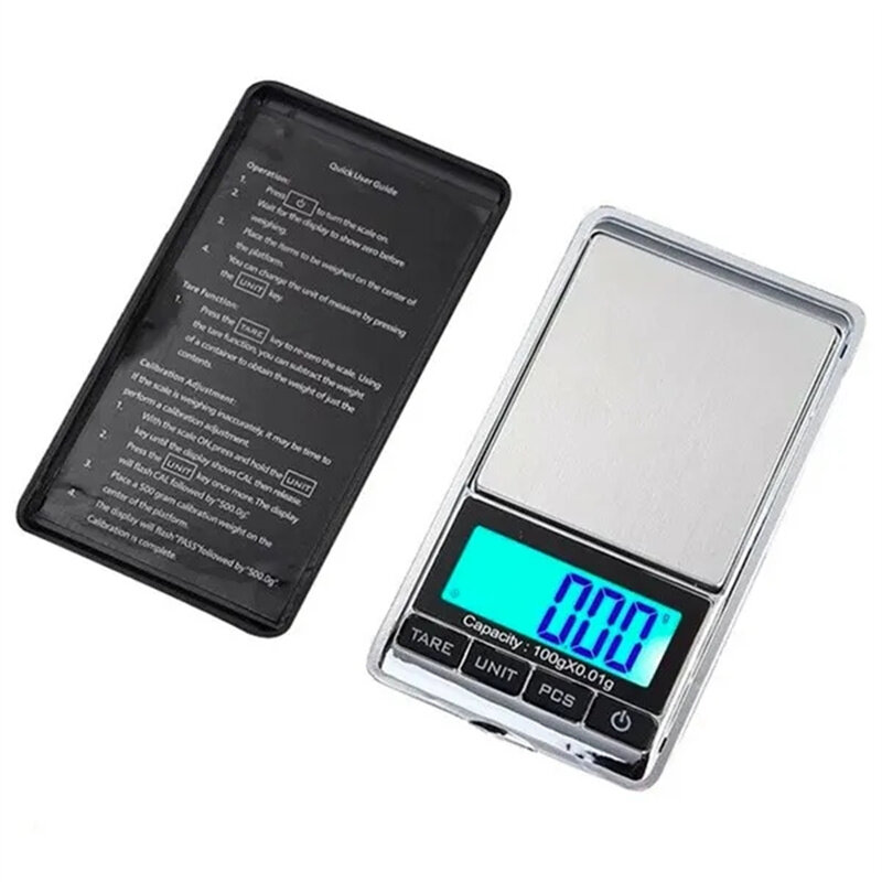 Mini Digital Scale 100/200/500g 0.01g High Accuracy LCD Backlight Electric Pocket Scale for Jewelry Gram Weight for Kitchen