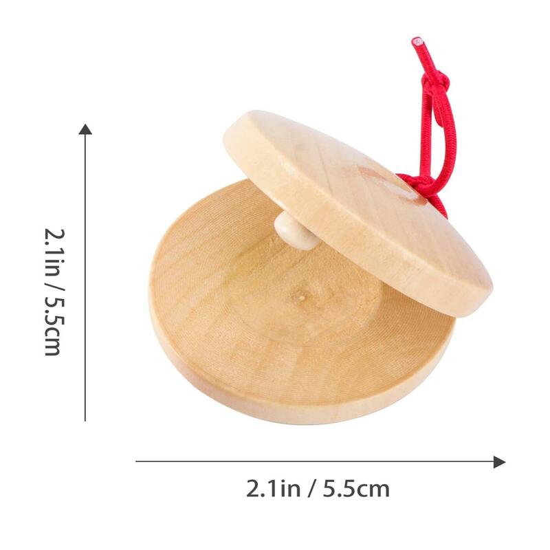 Wooden Finger Castanet Wooden Percussion Instrument for Holiday Kindergarten