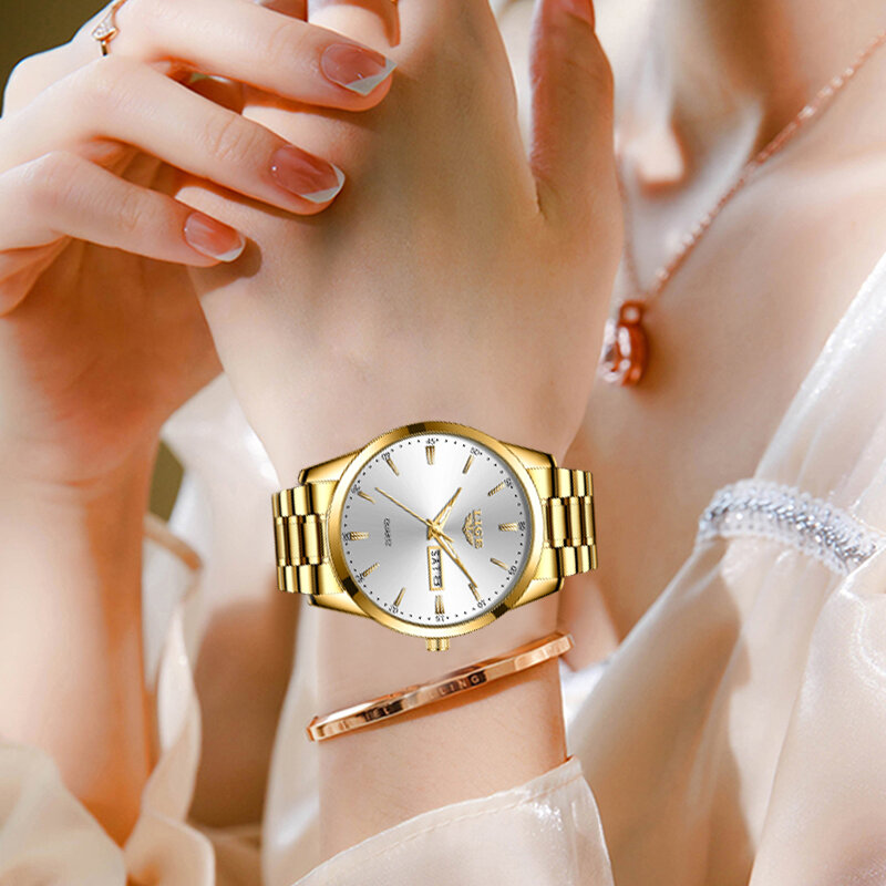 LIGE 여성용 스테인리스 스틸 쿼츠 손목 시계, 방수 캐주얼 드레스, 여성 시계, 최고 브랜드 럭셔리
