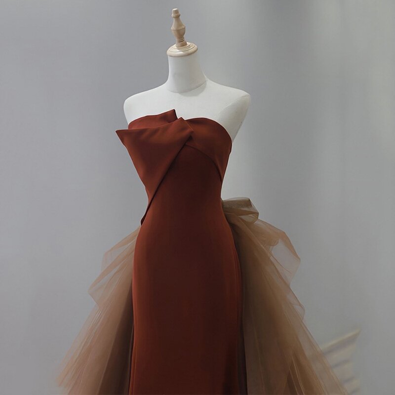 Syrenka Wakuta sukienka na studniówkę dwukierunkowy suknie wieczorowe do noszenia z tiulową kokardką vestidos de gala robe de soirée