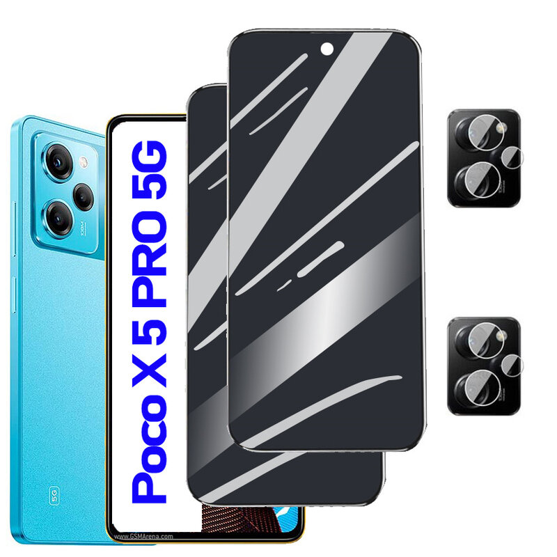 유리 Poco X5 Pro, 샤오미 포코 X5 프로 5G 화면 보호기 안티 스파이 필름 Little PocoX5 Poco X 5 Pro 안경용 프라이버시 유리리틀 X5 프로
