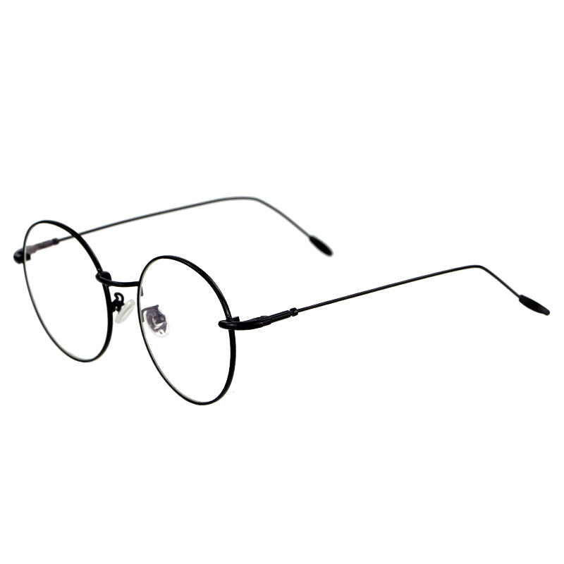 남녀공용 클래식 라운드 프레임 안경, 근시 안경 림, 얇은 다리 풀 프레임