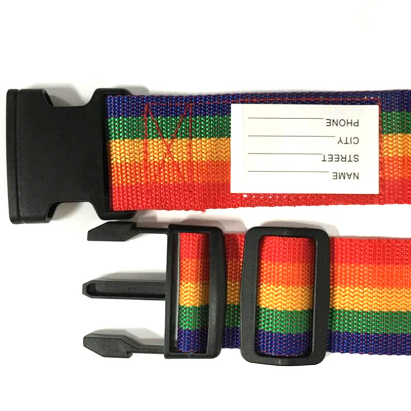 2M Rainbow Password Lock Packing Luggage Bag with Luggage Strap 3 Digits