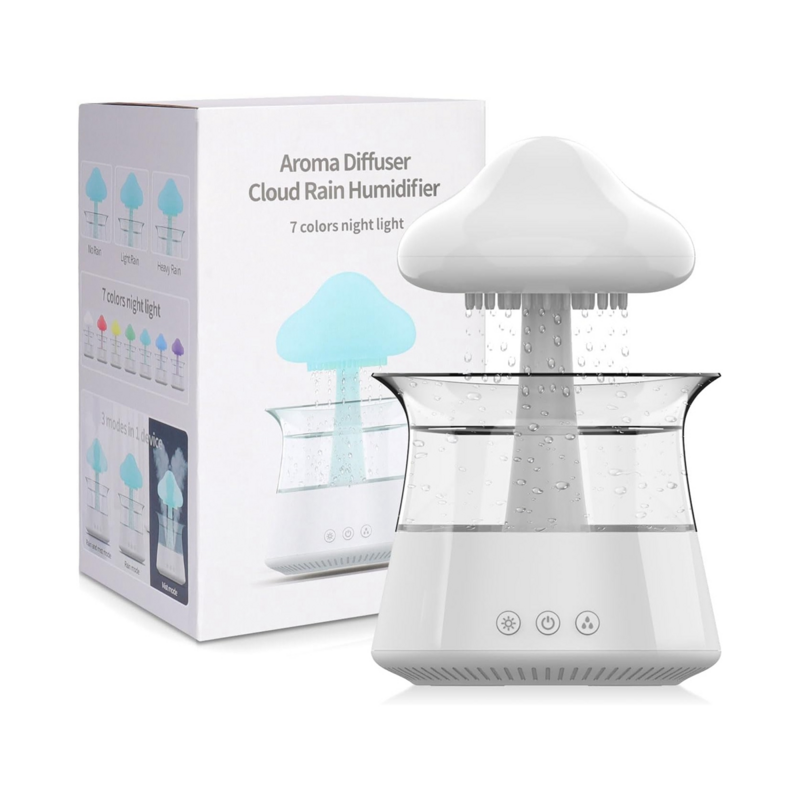 Umidificatore a nuvola, diffusore di olio essenziale con luci a LED a 7 colori, diffusore di nebbia Nano e umidificatore per l'home Office