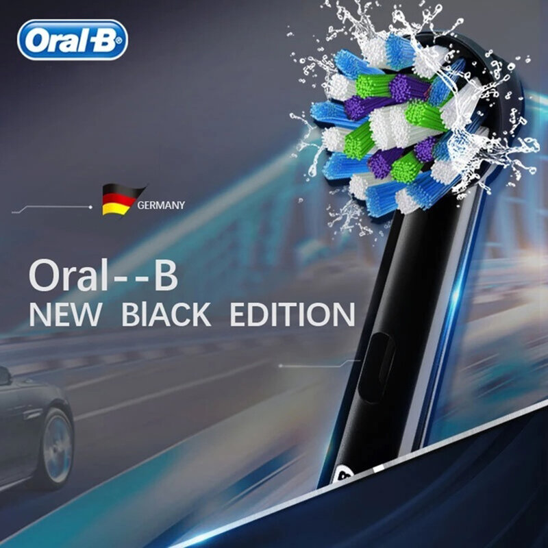 Oral-b eb50 cross action zähne reinigen gummi pflege ersatz bürsten köpfe für erwachsene rotations zahnbürste schwarz 4 teil/paket