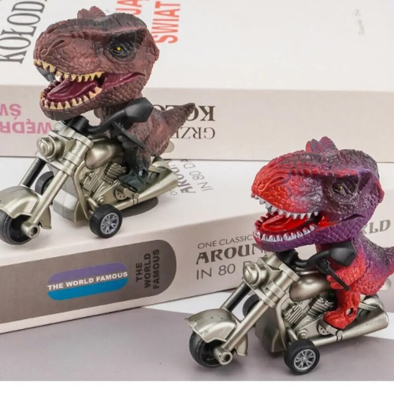 Tarik belakang simulasi mobil dinosaurus sepeda motor mainan Naik motor simulasi dinosaurus Pullback sepeda motor mobil mainan hewan Mini