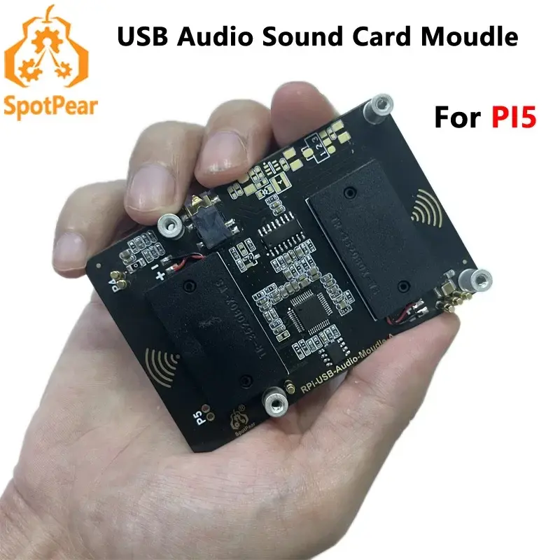 Karta dźwiękowa Raspberry Pi 5 USB z gniazdem słuchawkowym, opcja głośnika brzęczyka dla pi4b