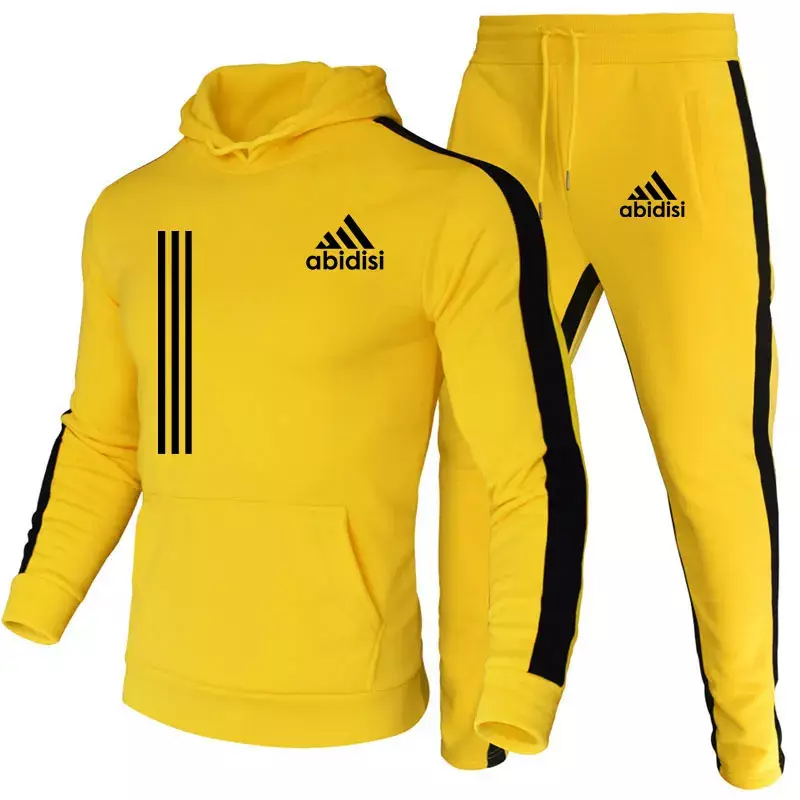 Conjunto de duas peças de treino masculino, capuz e calças, streetwear casual, roupas esportivas, roupas de suor, novo estilo, 2022
