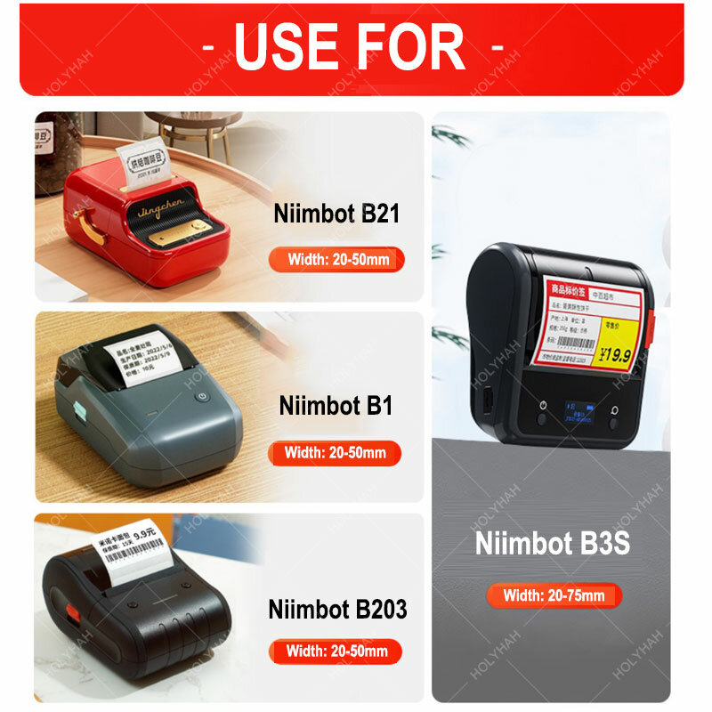 Niimbot B1 B21 B203 B3S Printing Papier Thermisch Label Papier Kleding Tag Grondstoffen Prijs Voedsel Stickers Barcode Papier Drie-Proof