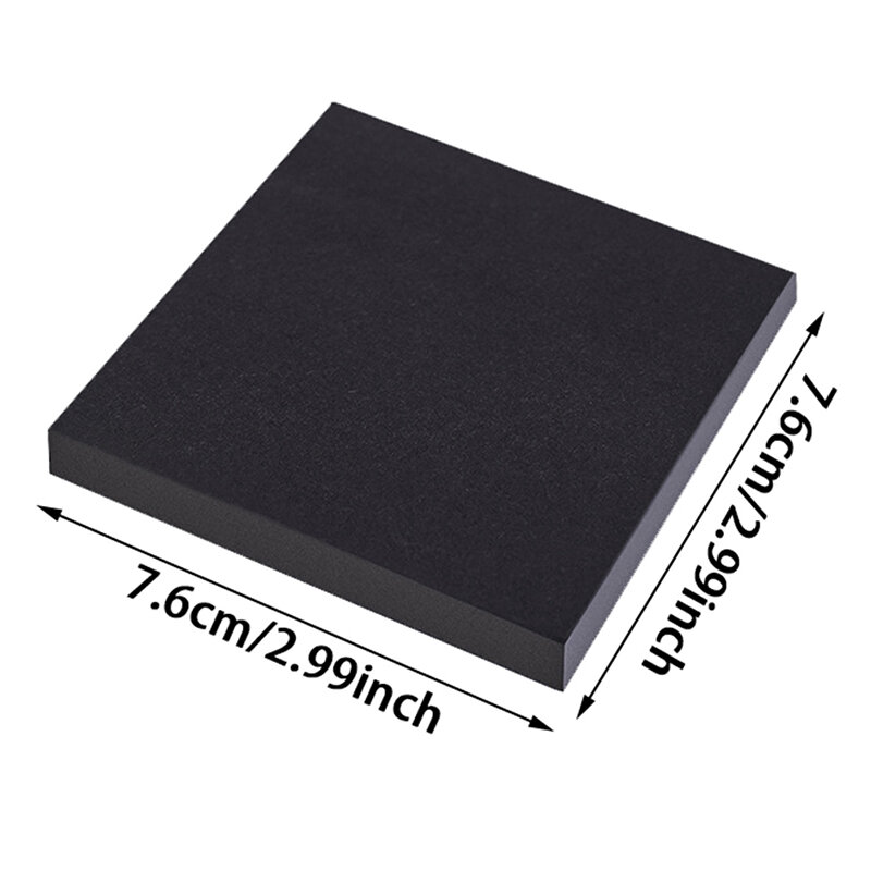 블랙 컬러 스티커 메모 패드, 스티커 종이 북마크 포인트 선물 카드, 창의적인 문구, 76x76cm, 50 매