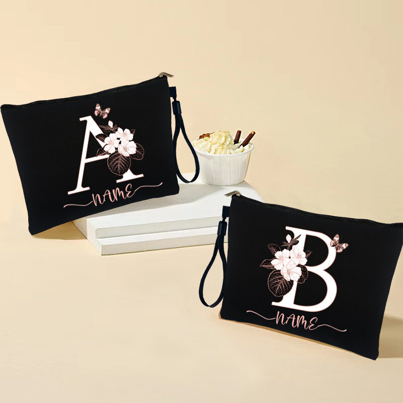 Letter Personalized Name Gifts Custom Logo Text Makeup Bag Party Lipstick  Cosmetic Bags Women's Outdoor Travel Toiletry Pouchs
