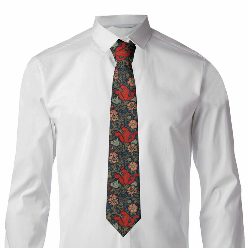 وليام موريس ربطة العنق للرجال ، العلاقات الرقبة الحرير مخصصة ، نمط الفن الحديث الأزهار لحفل الزفاف