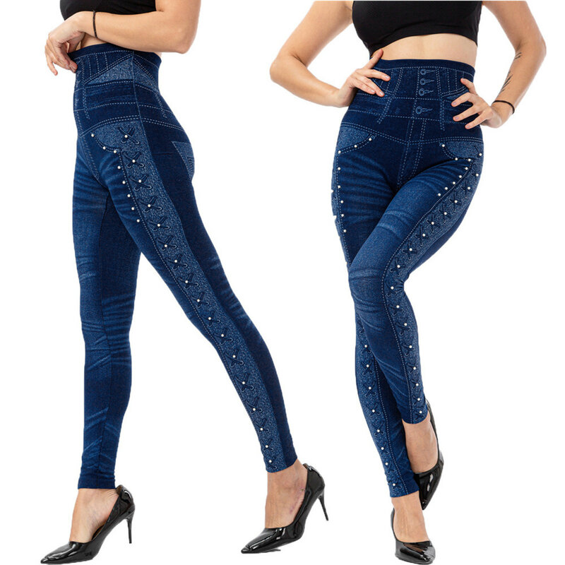 2024 nowy legginsy sportowe Push Up kobiety szew wysoki stan elastyczne dżinsy legginsy gimnastyczne kobiece podnoszące pośladki do jogi spodnie treningowe spodnie