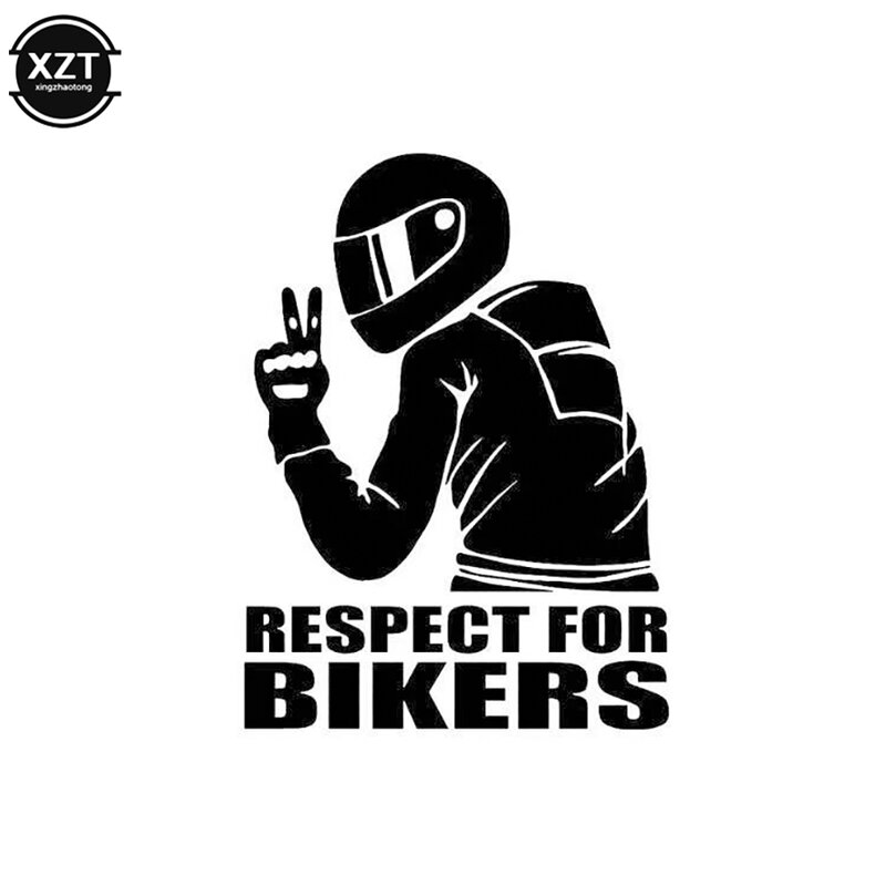 1Pc 15X11Cm Respect Biker Sticker Voor Op Auto Motorfiets Vinyl 3D Stickers Motorfiets Vinyl 3D Stickers en Decals