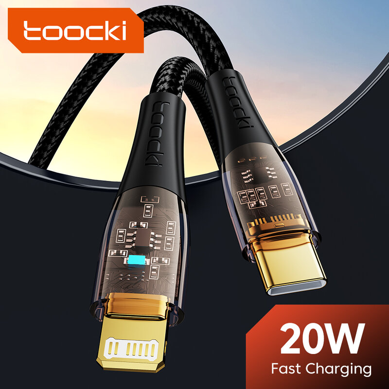 Toocki-Cable tipo C PD20W para iPhone 14, 13, 12 Pro Max Plus, Cable de carga rápida Lightning para iPad Mini Air