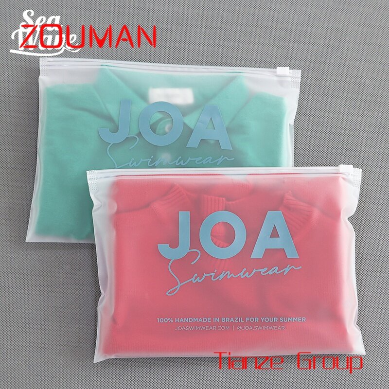 Sacchetto di plastica con chiusura a zip pulito richiudibile con stampa personalizzata di alta qualità per l'imballaggio di abbigliamento