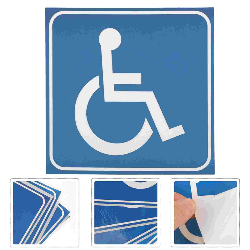 4 Sheets Stickers Disability Handicap Sign Adhesive Disabled Wheelchair for Car Window Decals Self