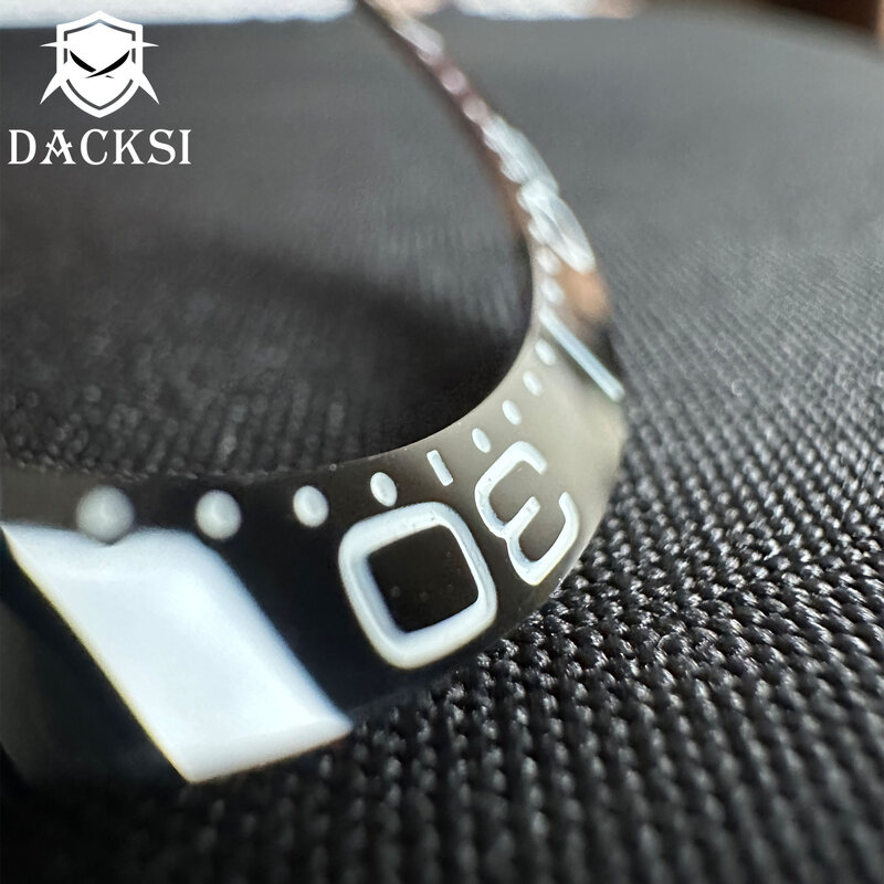 DACKSI 38mm Super Blue Green Luminous Ceramic Watches Bezel Insert Fit 40mm Watch Case WatchAccessories Customizable Night Light