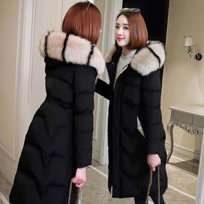 Женский пуховик средней длины, элегантная повседневная Свободная куртка из хлопка, универсальная верхняя одежда, зима 2023