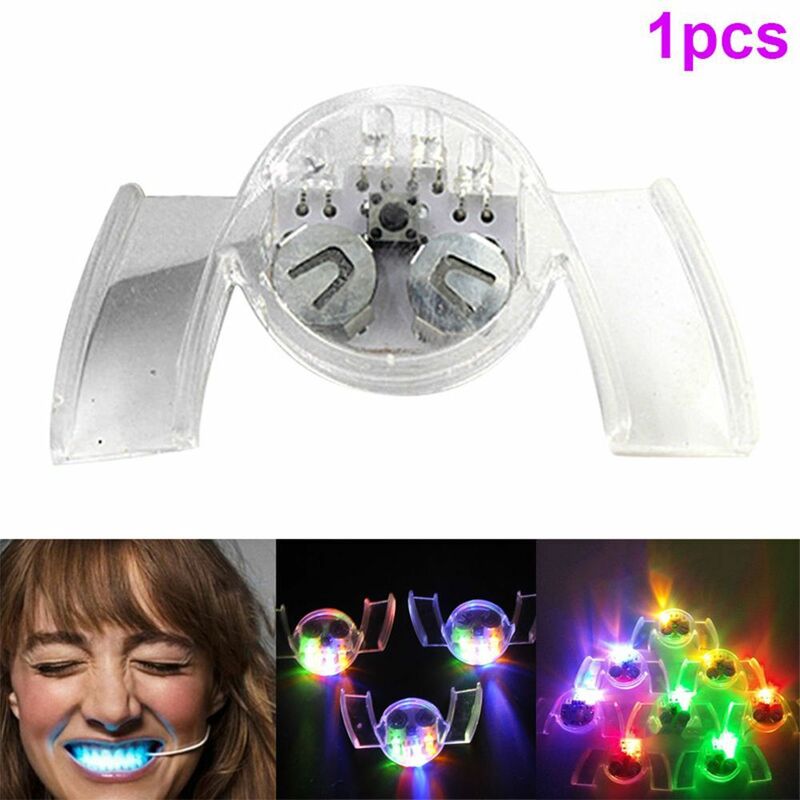 Gift Funny Festive Kids Children LED Party Braces Glow Tooth Light-Up Toys Flash Mouth