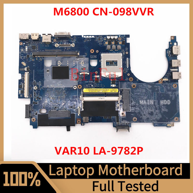 Mainboard CN-098VVR 098VVR 98VVR VAR10 LA-9782P For Dell Precision M6800 Laptop Notebook EDP Motherboard PGA947 100% Full Tested