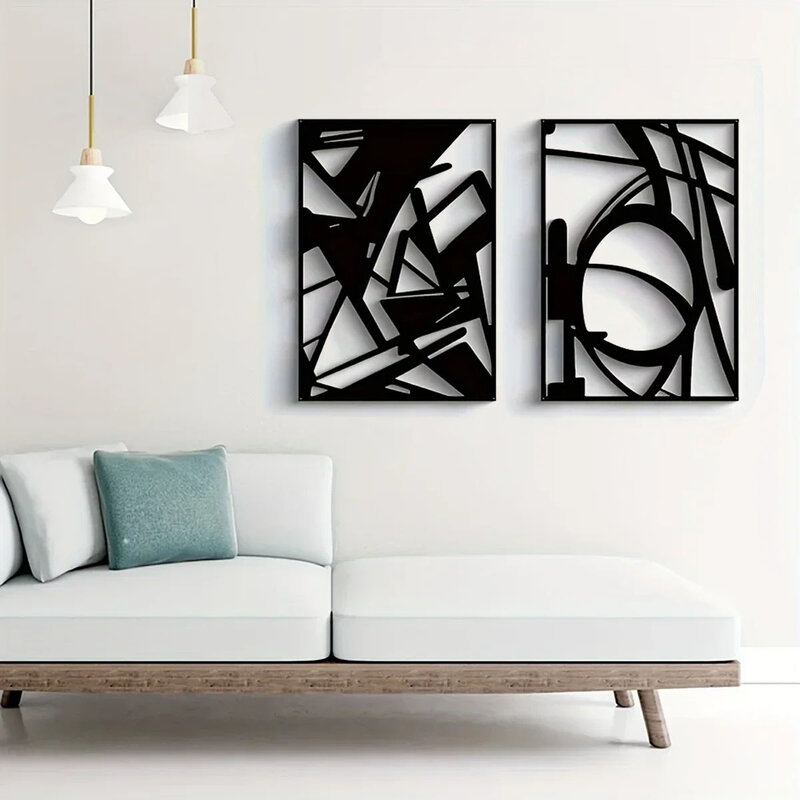 Artesanías de arte de pared de Metal abstracto, arte decorativo minimalista de una sola línea, escultura de Metal, arte de decoración de pared moderno