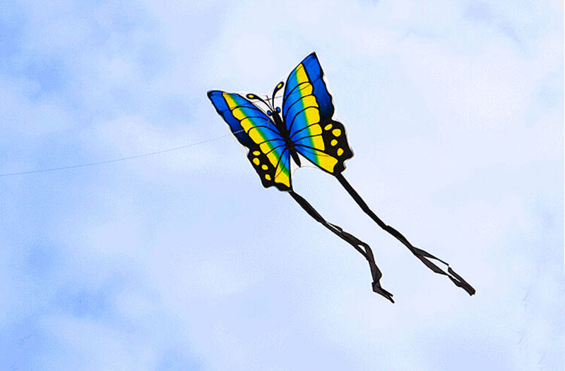 Бесплатная доставка, летающие игрушки-бабочки, Детские воздушные змей из нейлоновой ткани ripstop для занятий спортом на открытом воздухе