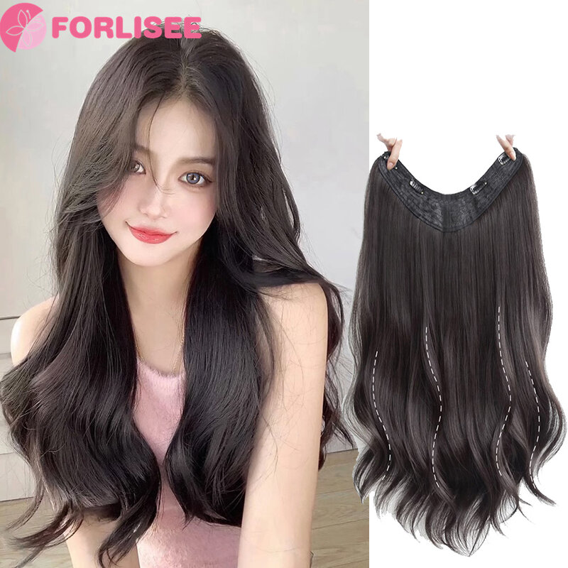 FOR Synthetic Women's Micro Roll One Piece Invisible Fluffy Hair Increase Short Hair Long Hair Extensions Simulated Wig Patches