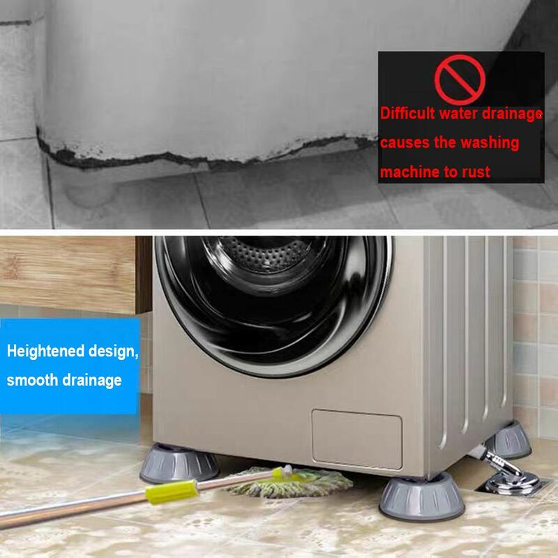 4pcs Universal Anti-Skid Anti Vibration Refrigerator Base Furniture Raiser Support Damper Stand Washing Machine Feet Pads