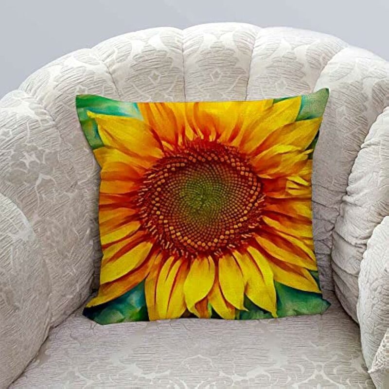 Lempar sarung bantal bunga matahari sarung bantal dekorasi rumah sarung bantal