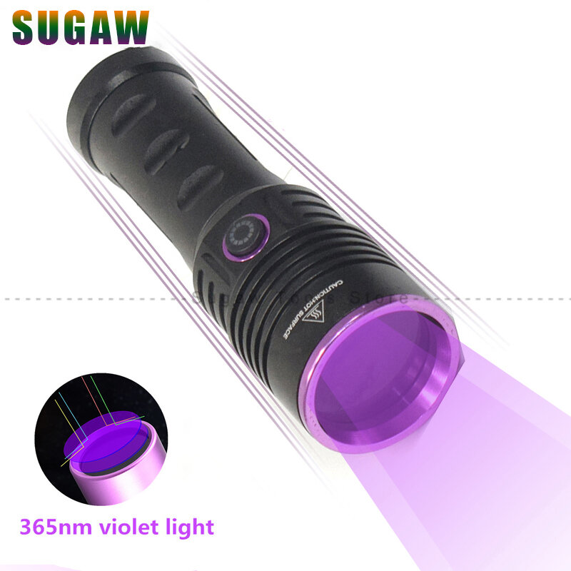 Lampe de poche UV haute puissance, Rechargeable de Type c, Portable, étanche, lampe Uv 26650, 60W, 365nm