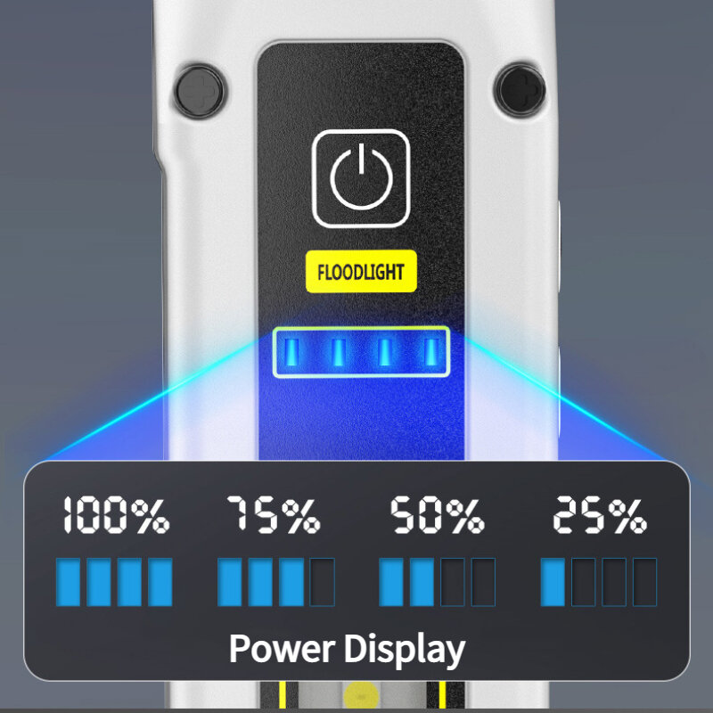 Mini Đa Chức Năng Đèn Pin LED Kép Nguồn Ánh Sáng Làm Việc Loại-C RechargeableTorch Nam Châm Mạnh Khẩn Cấp Power Bank Lồng Đèn