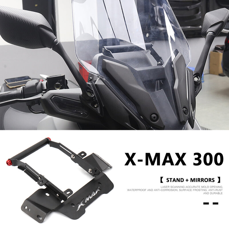 New Motorcycle For Yamaha X-MAX300 X-MAX 300 XMAX300 XMAX 300 2023- Mobile Phone GPS Mount Navigation Bracket Rearview Mirror