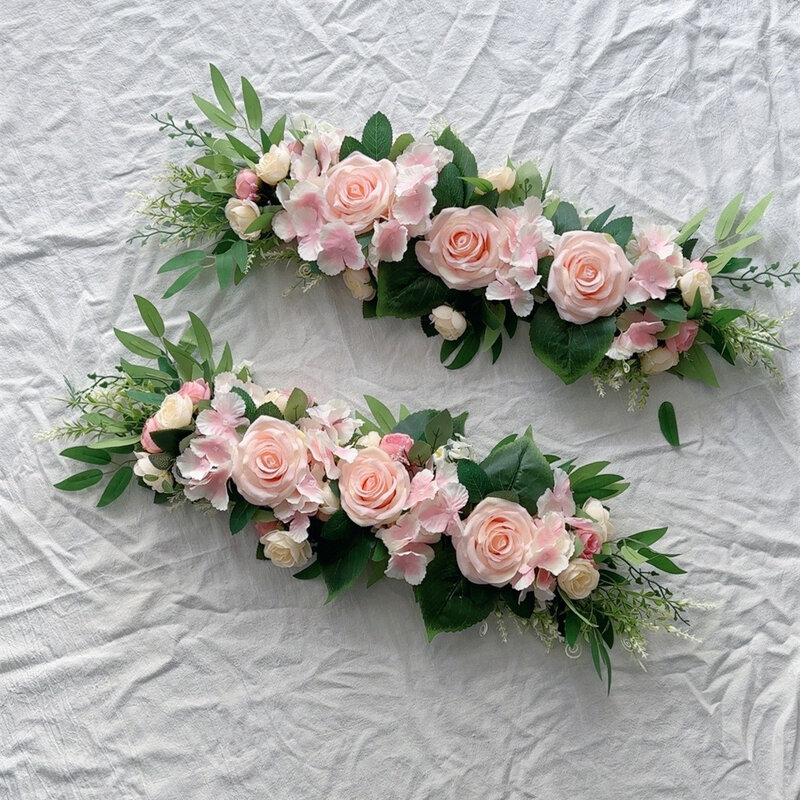 Hilera de flores artificiales para decoración de pared, Fondo de Rosa Artificial, centro de mesa, arco de Wed, escenario Floral, bricolaje, novedad