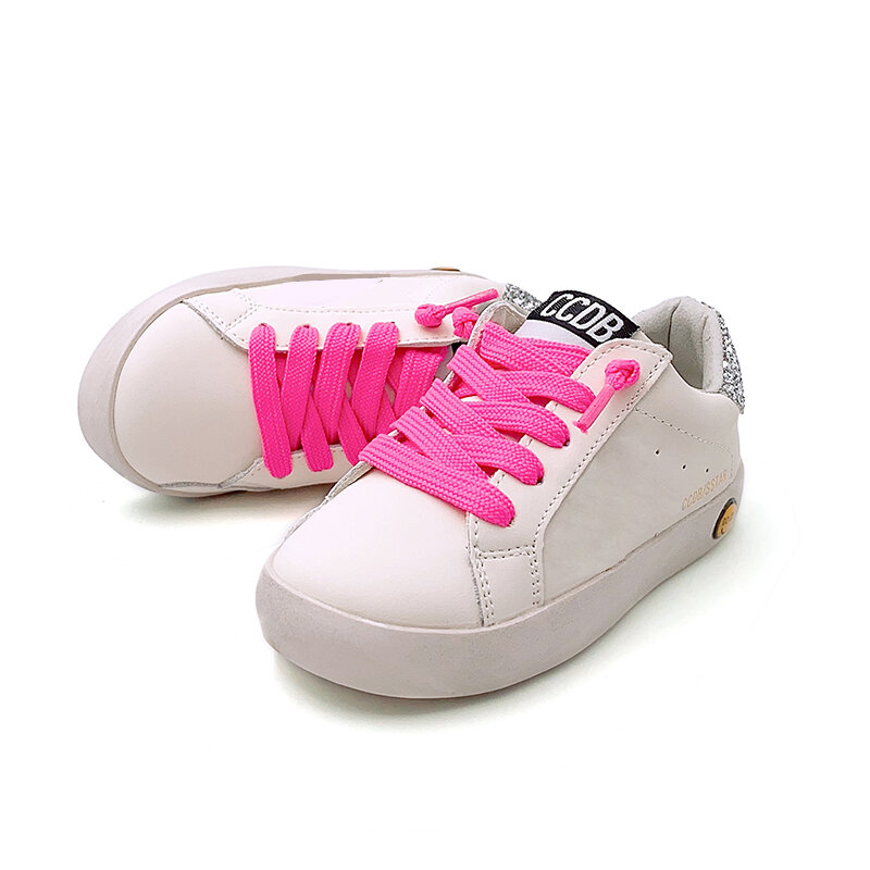 Custom Sneakers for Baby Girl Fashion Leather Sparkle Star Children's Casual Sports Shoes Designer Toddler White Shoes Boys