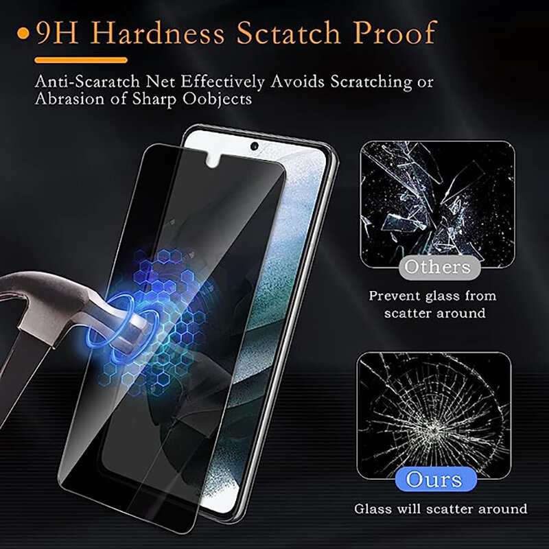 Privacy or HD Tempered Glass For Samsung Galaxy S24 S23 S22 Ultra Anti Spy Screen Protectors S21 Plus Note 20 Note20 Luxury 5G