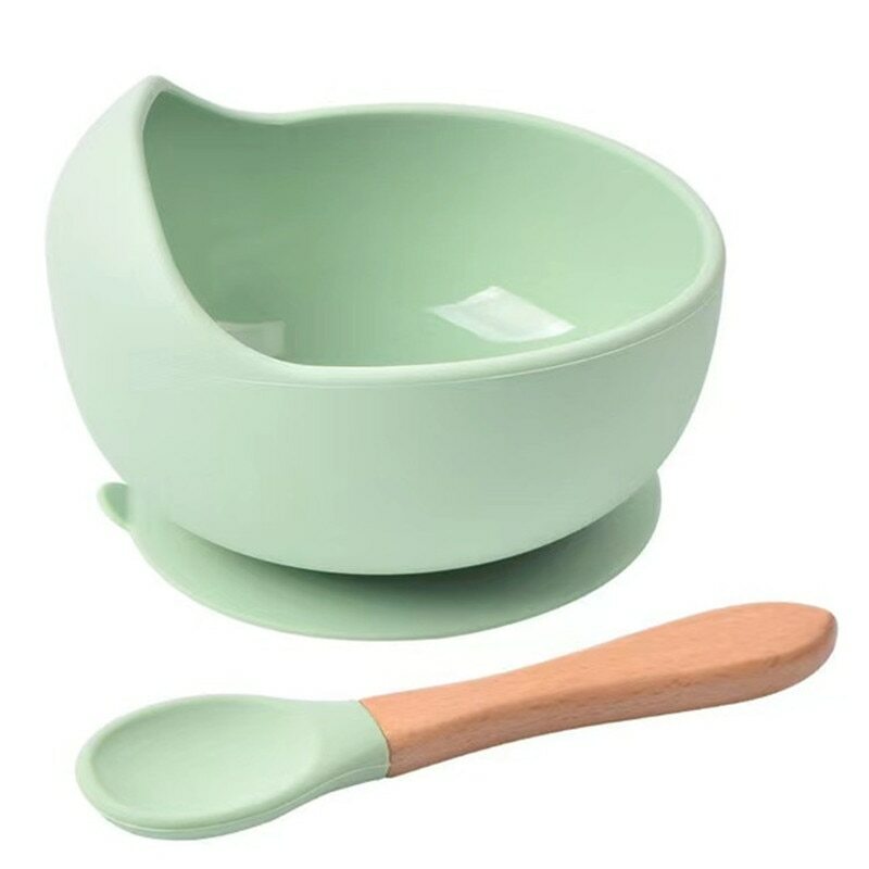 2 sztuk/zestaw silikonowe miska do karmienia niemowląt stołowe dla dzieci wodoodporne miska z łyżką ssące dla dzieci naczynia kuchenne artykuły dziecięce
