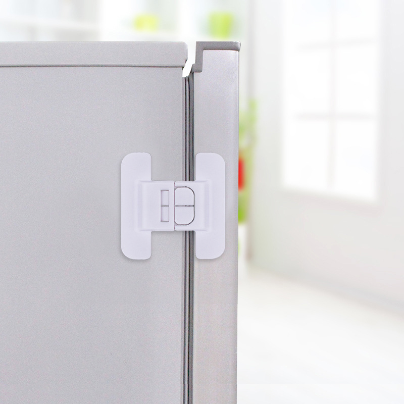 Kunci kulkas perlindungan keamanan anak kunci pengaman pintu kabinet furnitur rumah gesper loker Dispenser air antiterbuka