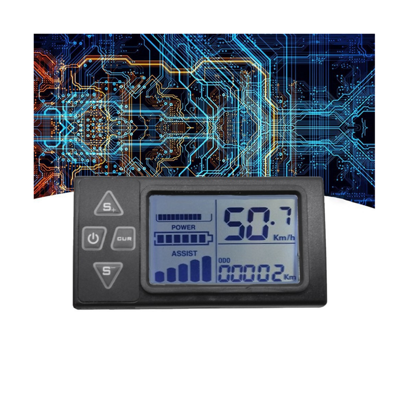 Meteran dasbor tampilan sepeda LCD, pengukur Dashboard untuk sepeda elektrik Panel kontrol BLDC 24V 36V 48V 60V S861 (colokan SM)
