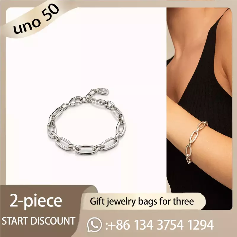 2024 UNO DE 50 Fashion 925 High Sense Women's Collar Silver Bracelet Romantic Boutique Jewelry