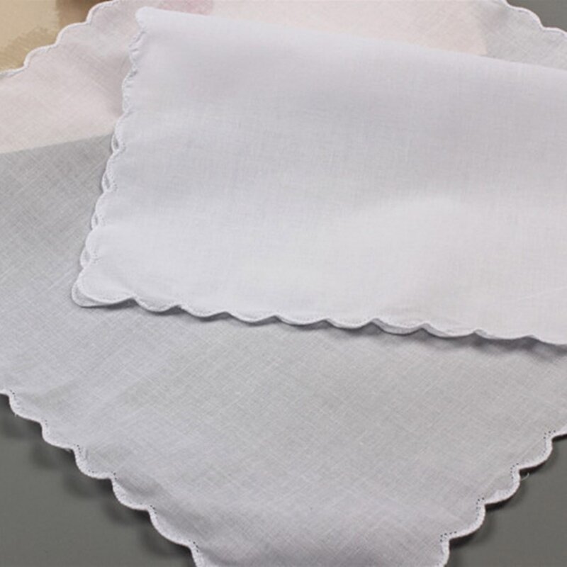 3PCS สีขาว Hankie ผ้าเช็ดหน้าสำหรับผู้ใหญ่ผิวล้างทำความสะอาดได้ผ้าเช็ดตัวอเนกประสงค์ Pocket Square ผ้าเช็ดหน้าใหม่