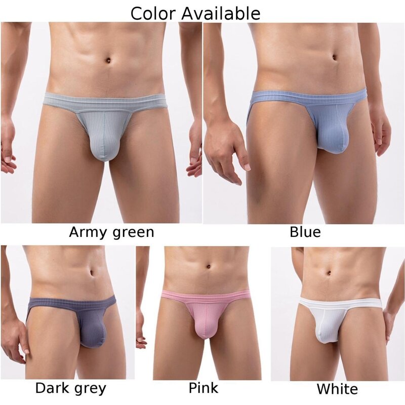 Men's Briefs Sexy G-string Underwear Low Waist Soft Panties U Convex Jockstrap Lingerie Bikini Comfortable Breathable Underpants