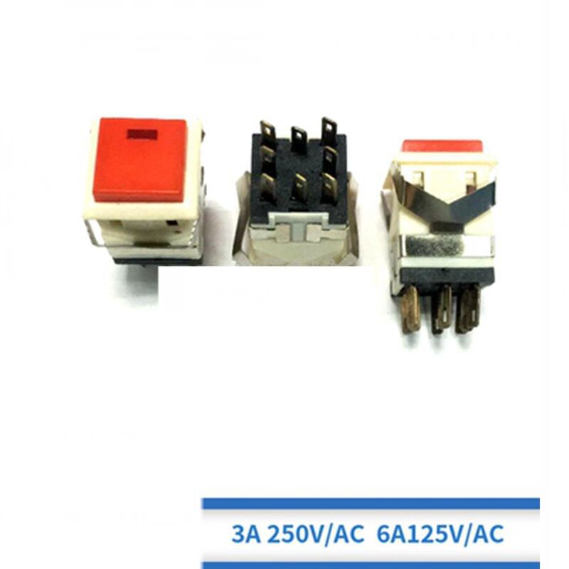 Interruptor de botón de 10 piezas, pulsador iluminado sin bloqueo, rojo normalmente abierto, pulsador cuadrado de 8 pies